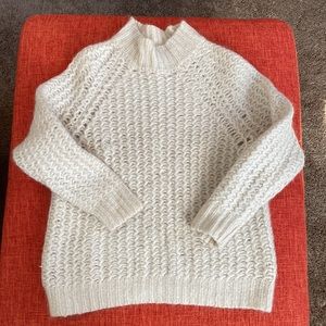 THEORY Ivory Open Alpaca Knit Caress Astral Sweater